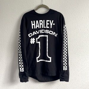 HARLEY-DAVIDSON Mens #1 Racing Long Sleeve Tee {Size L}